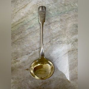 RARE. Antique Imperial Russian 84 Silver Soup Ladle, 12”